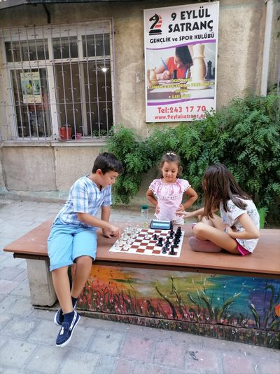 Sokakta Parkta Plajda Satranç Var - fotoğraf