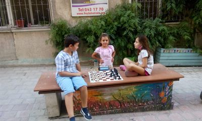Sokakta Parkta Plajda Satranç Var - fotoğraf