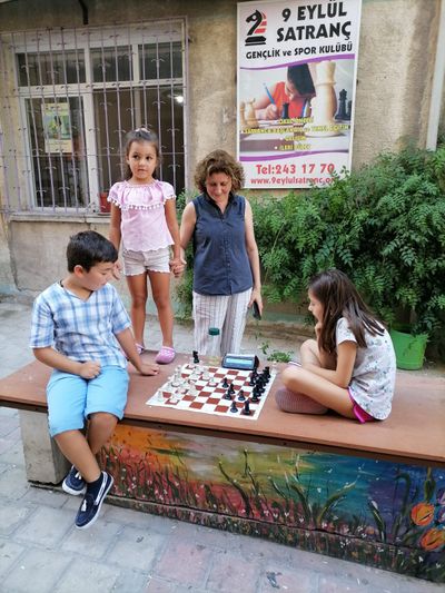 Sokakta Parkta Plajda Satranç Var - fotoğraf